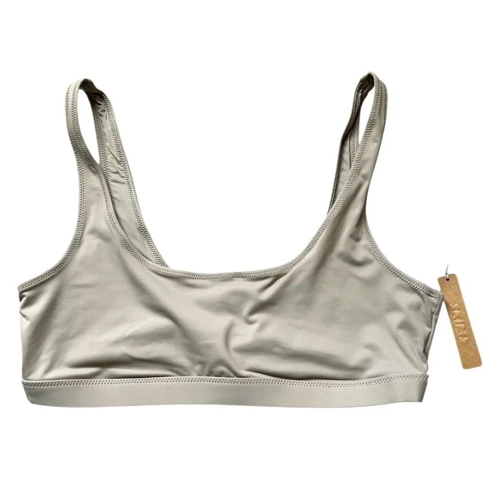 SKIMS NEW Recycled Swim Tank Bikini Top & Mid Waist Bottom In Desert Size L/XL